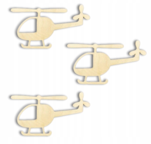 Drewniany Helikopter Dekor Decoupage Ozdoba Ze Sklejki 3 Szt Scrapki