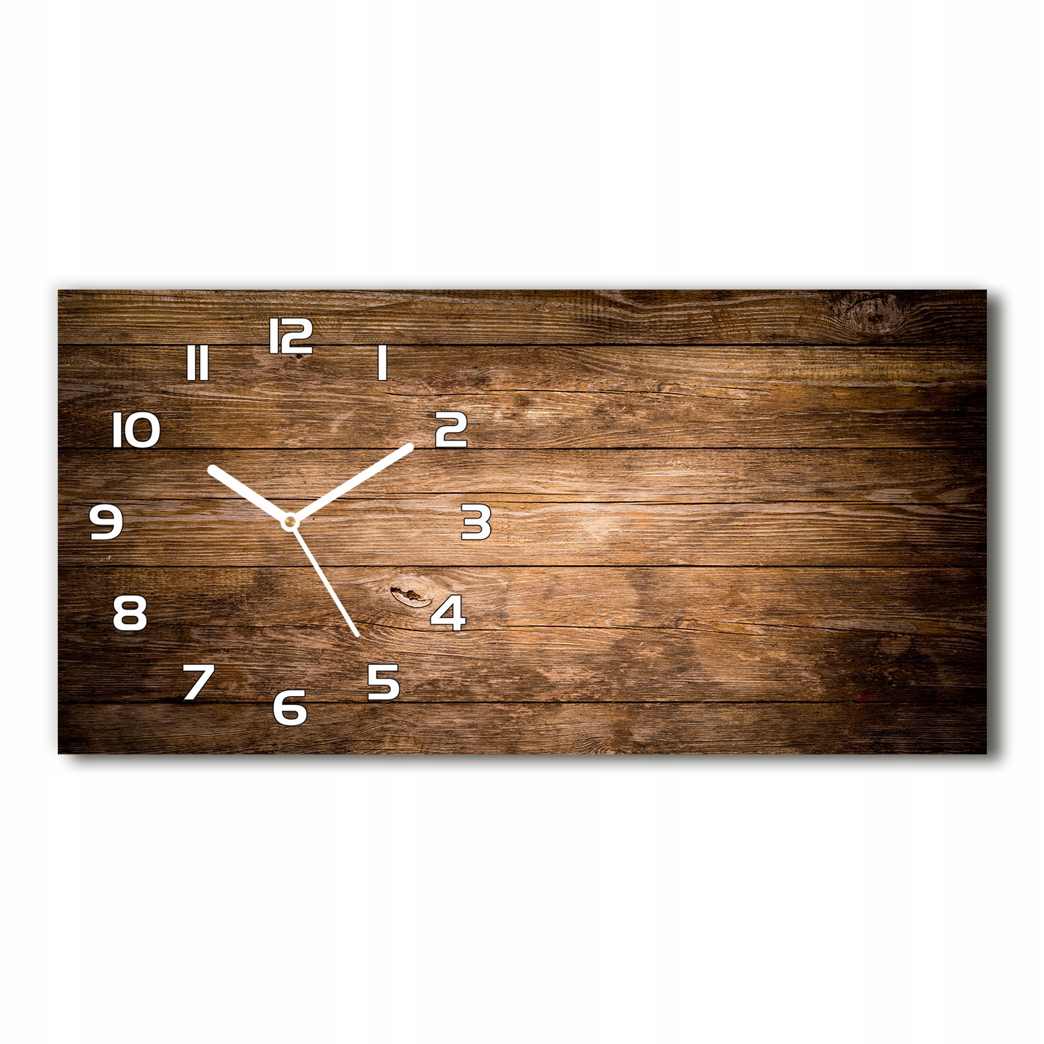 

Zegar ścienny szklany cichy Drewniane tło 60x30 cm