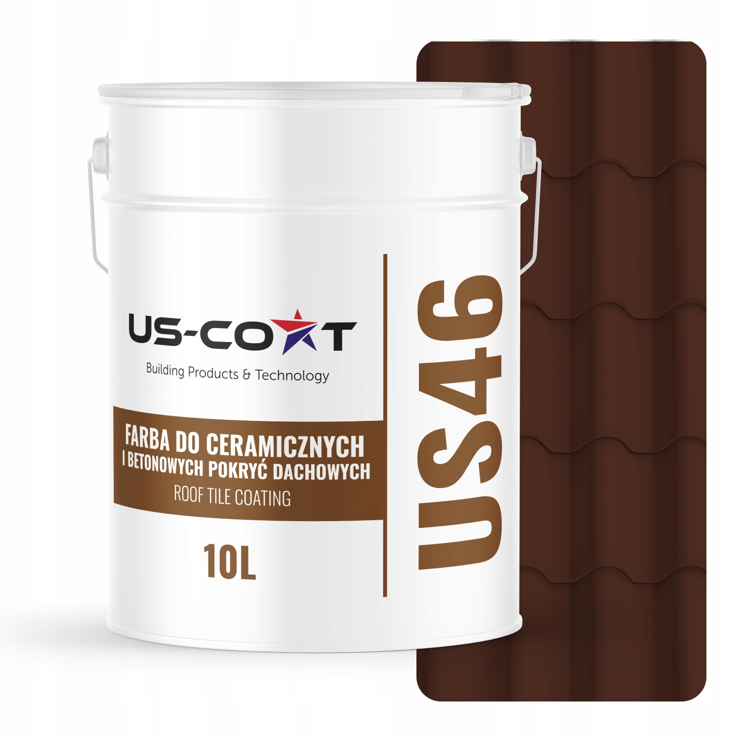 Povrchová Farba Na Keramickú Strechu 10 L, Teplá Hnedá, Polomatná RAL8016