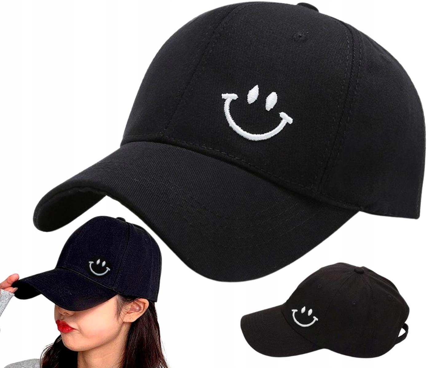 

Damska Czapka Bejsbolówka z daszkiem uśmieszek