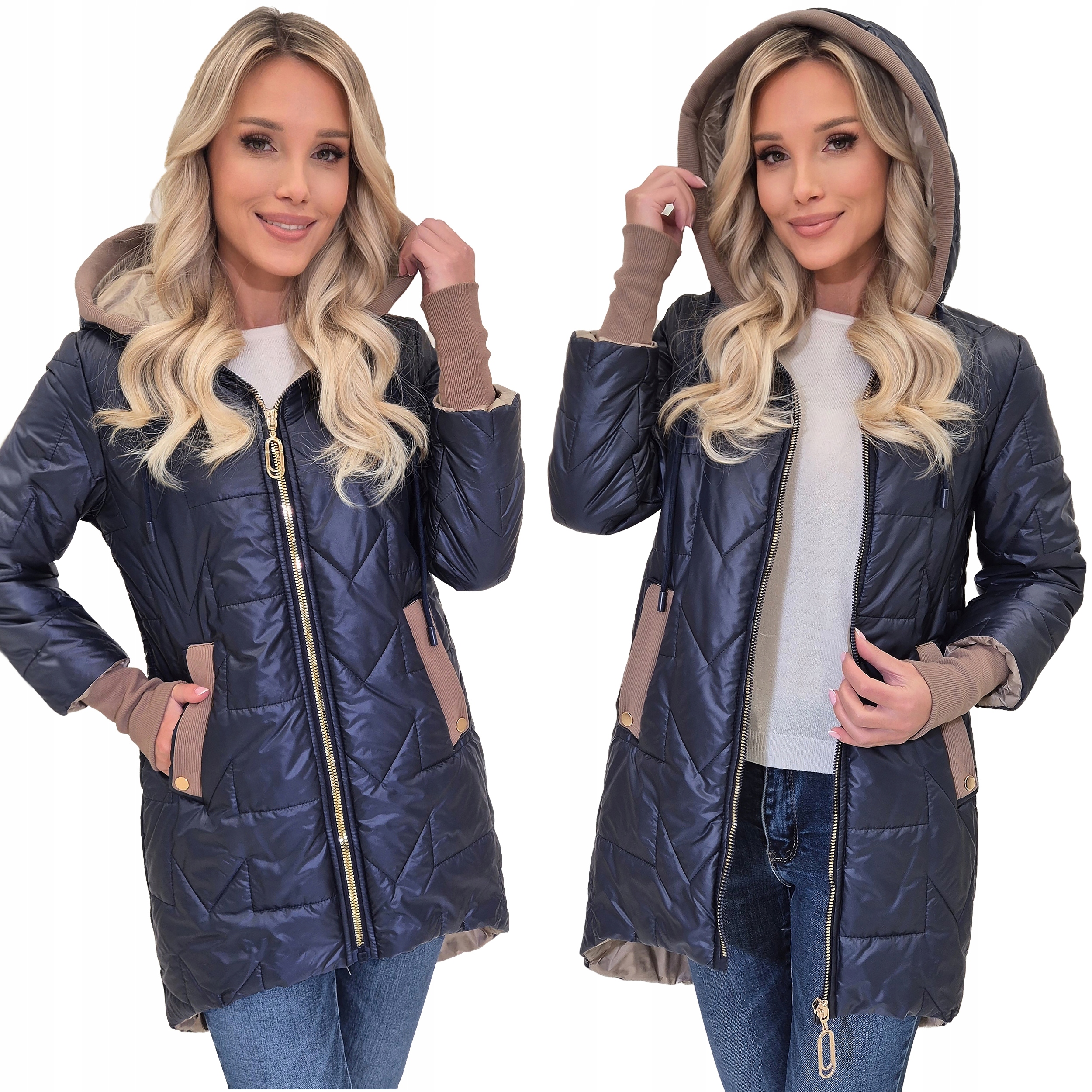 Přechodná Piké Bunda Na Jaro, Jarní Dámská S Kapucí Lehká 5XL