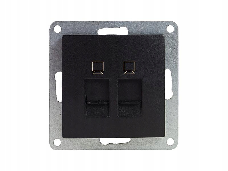

Gniazdo Lan podwójne RJ45 'Modern', czarne, kat.5e