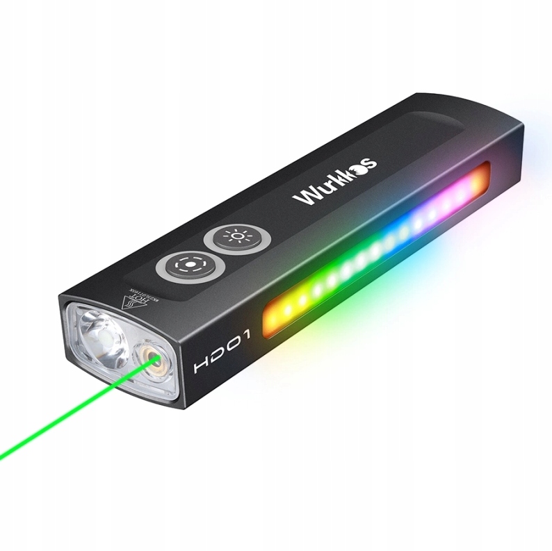 Wielofunkcyjna Mocna Latarka Laser Led Rgbw Wurkkos HD01 1200lm akumulator