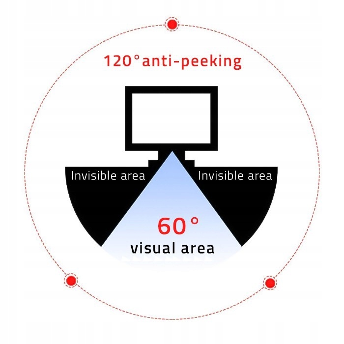 QOLTEC Filtr prywatyzujący RODO | 23 cale | 16:9 Rozmiar filtra 23