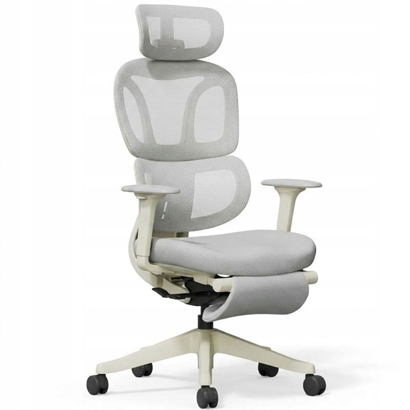 Ergonomická kancelářská židle BS5WG-M2, s opěrkou nohou, šedá