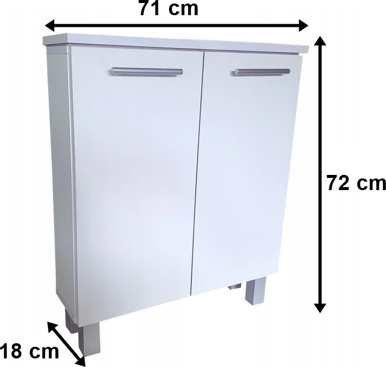 Szafka łazienkowa 72x71 - stojąca - zmontowana Szerokość mebla 71 cm
