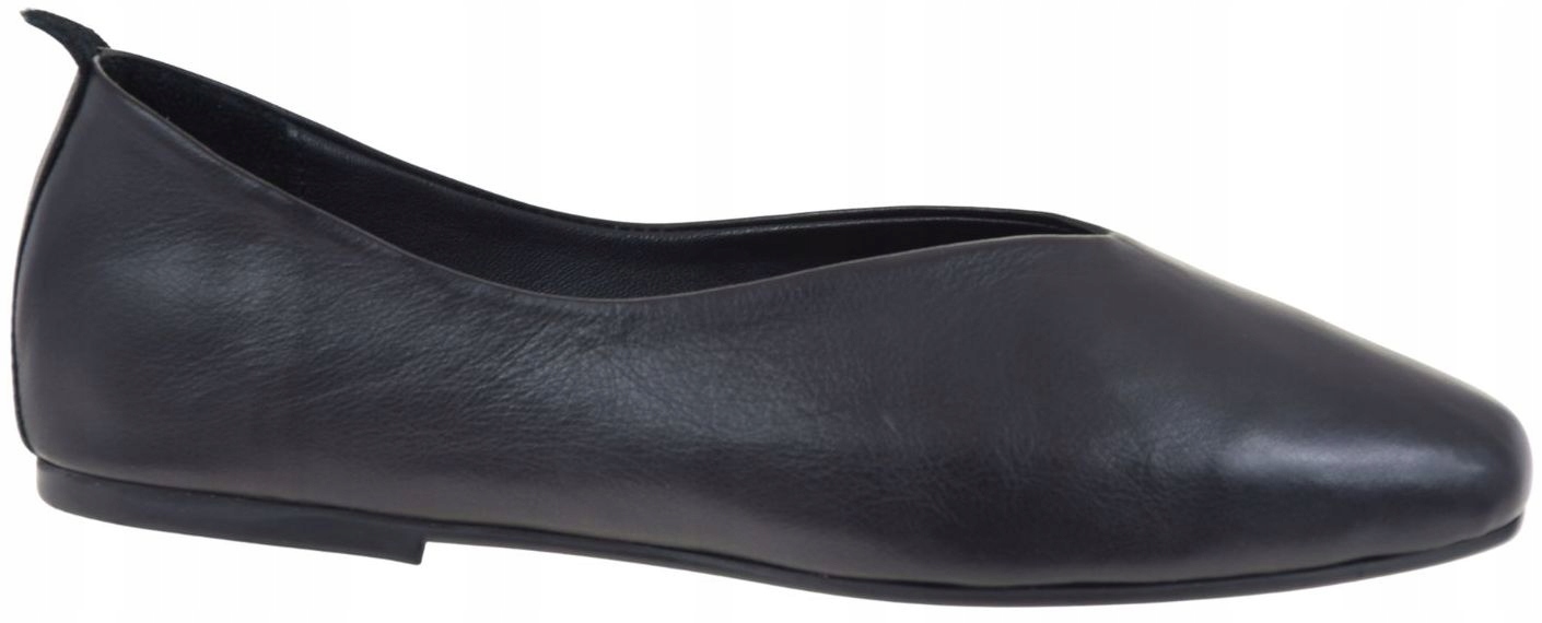 Černé dámské kožené baleríny čtvercová špička módní Artiker 58C2612 R39