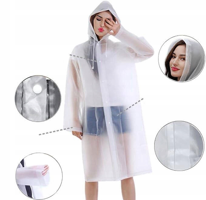 PRZECIWDESZCZOWA PELERYNA PŁASZCZ WODOODPORNY Z KAPTUREM PONCHO DUŻY Kod producenta 5904161142300