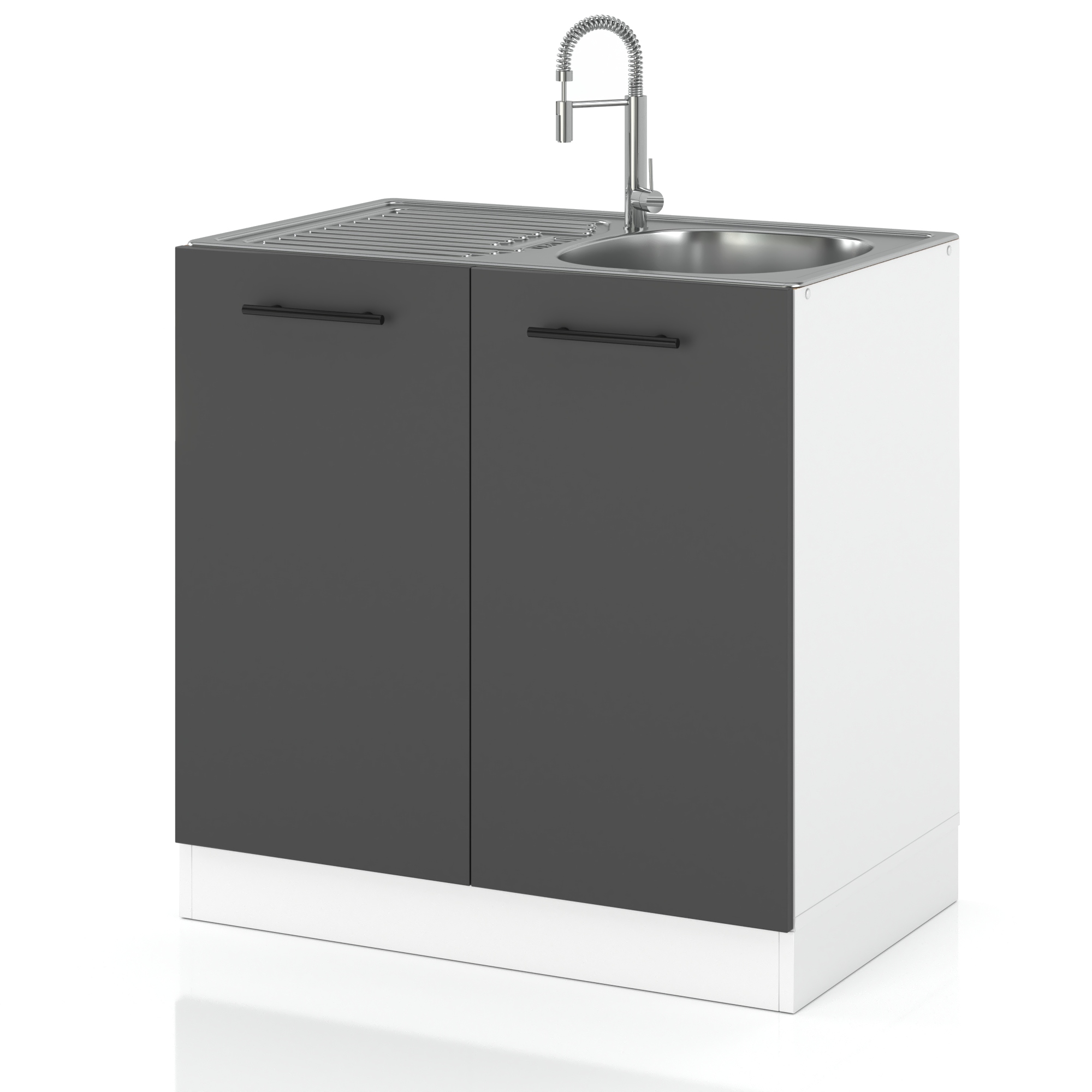 SZAFKA KUCHENNA DOLNA STOJĄCA POD ZLEW GRAFIT 80CM