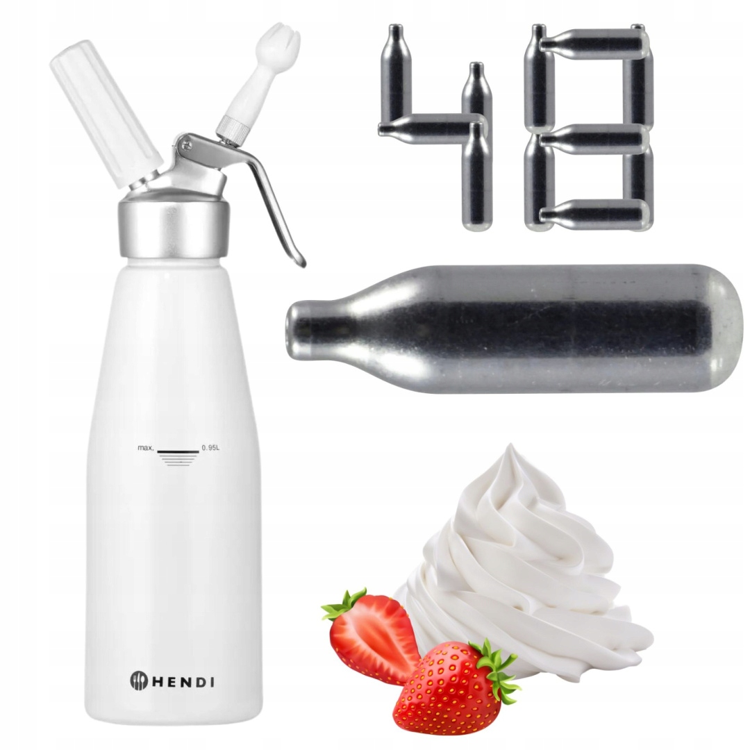 Sifon na šlehačku 1 l sada 48 nábojů N2O Hendi 588376