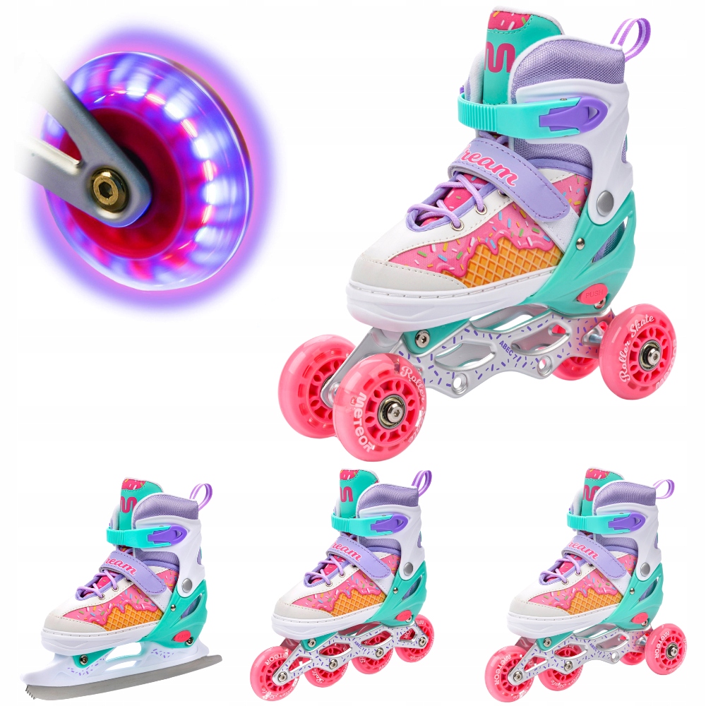 Kolečkové Brusle 4v1 Brusle 2v1 Nastavitelné kolečkové brusle Rekreační Brusle Na Led Led kolečka 38-41