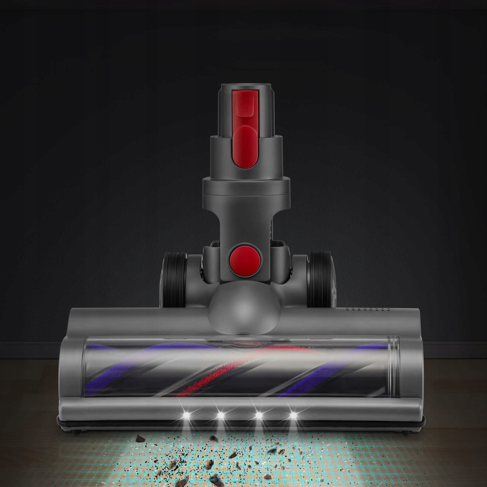 SZCZOTKA KOMPATYBILNA Z DYSON V7 V8 V10 V11 V15 SZCZOTEK Z 4 DIODAMI LED Model Turbo szczotka turbinowa