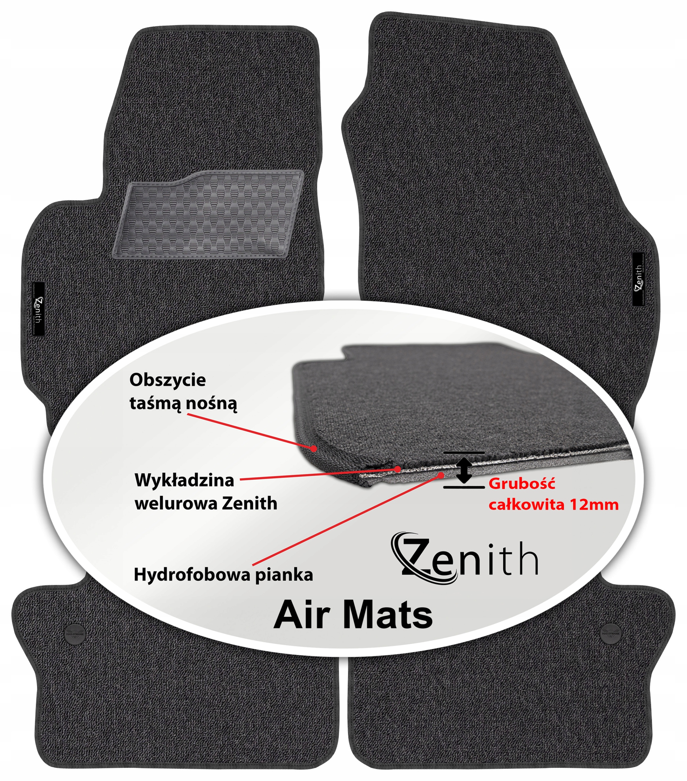 Volvo S80 II 2006-2016 Velúrové koberčeky do auta Zenith Air Mats