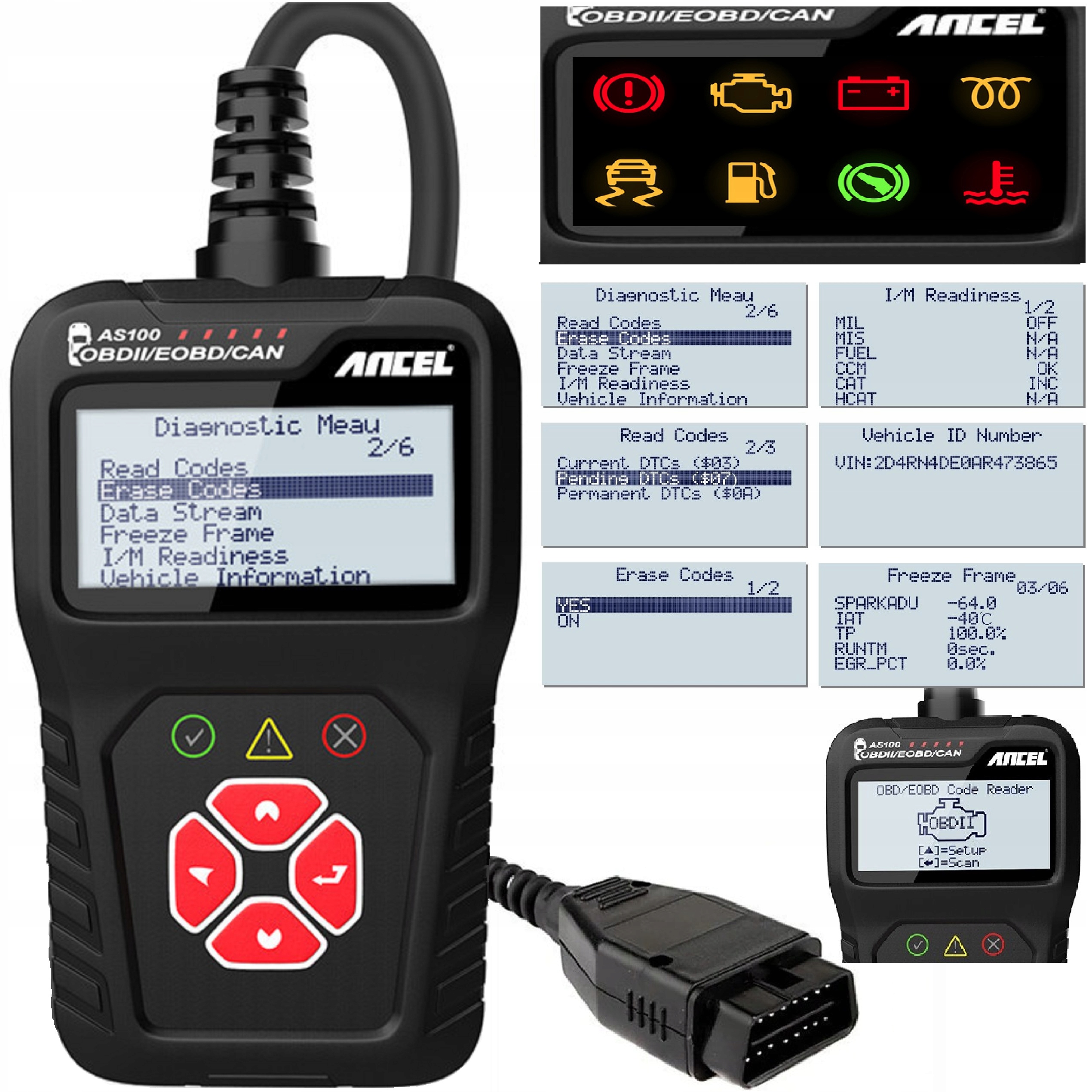 

Diagnostyczny Tester Interfejs OBD2 Polski Skaner