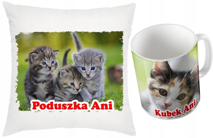 

Zestaw Kot Kotki Kubek I Poduszka Koty Imię