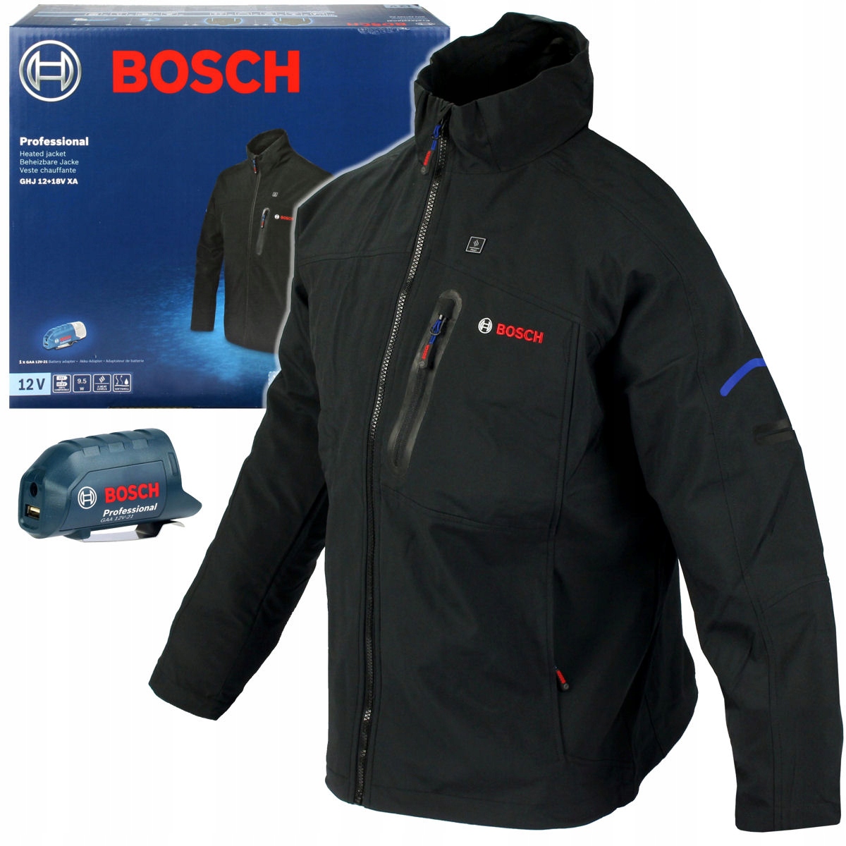 Veste chauffante Bosch Professional GHH 12+18V XA + GAA 12V-21 +