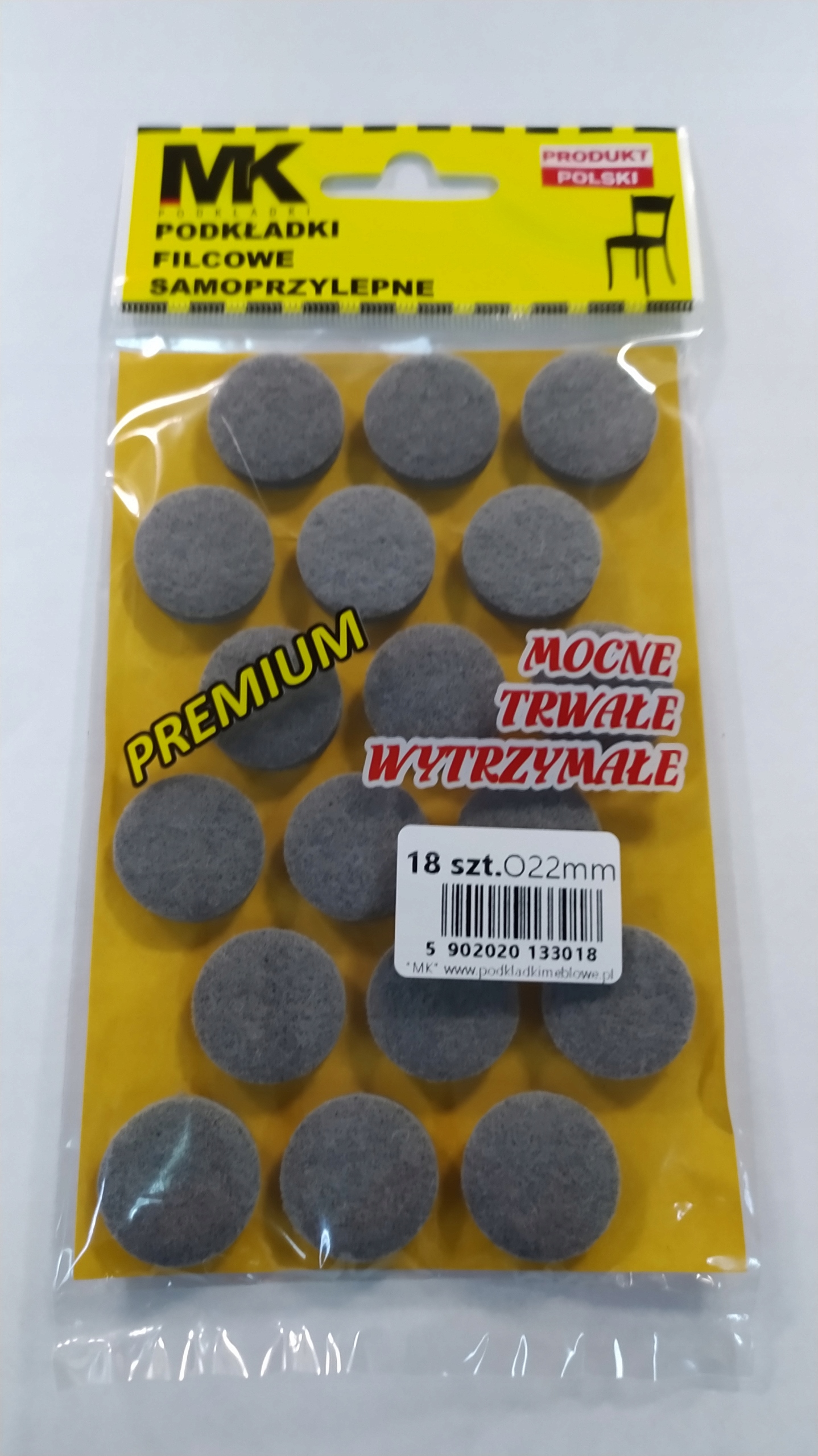 

Podkładki filcowe szare okrągłe 22mm