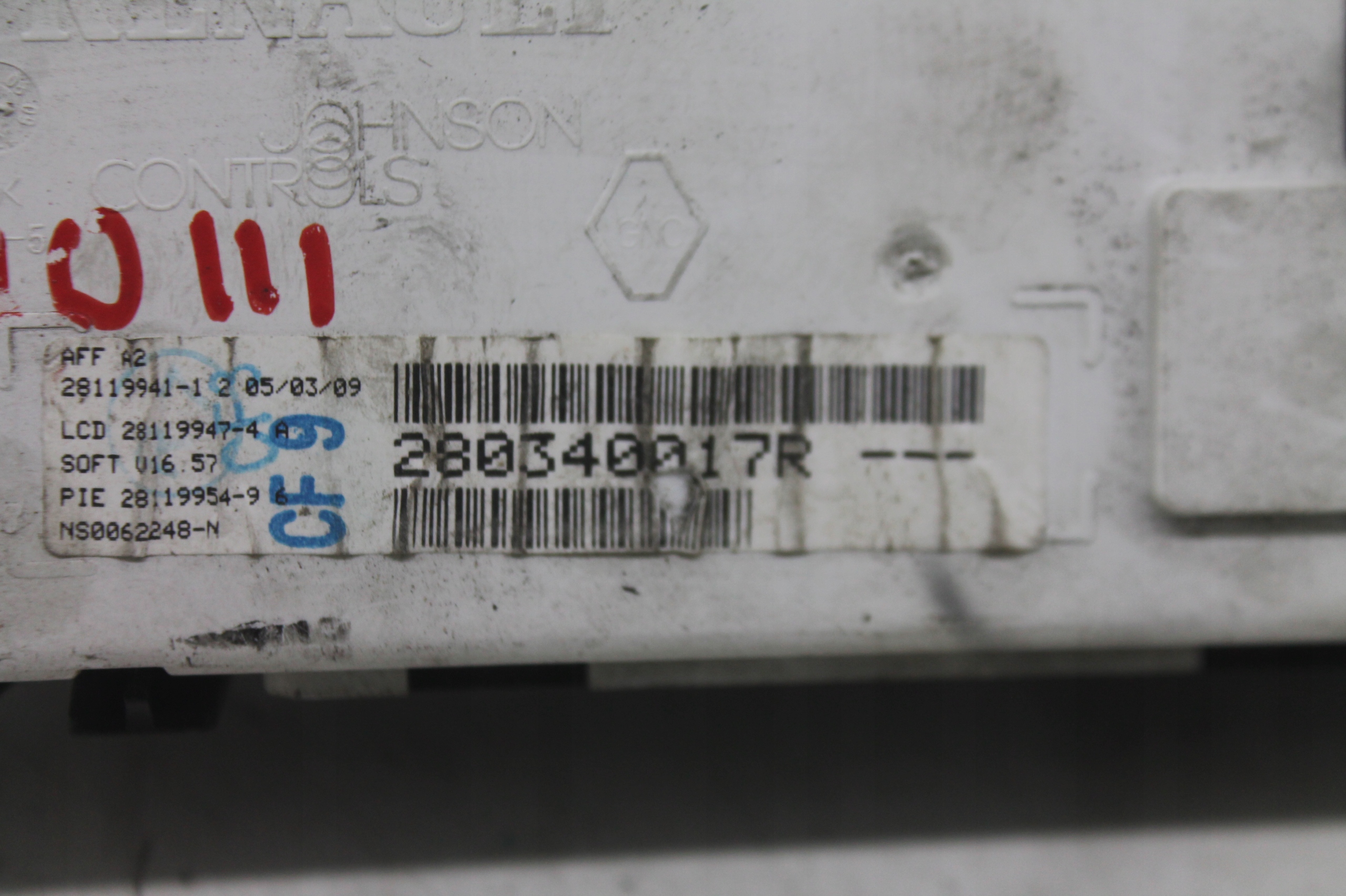display RADIA clock 280340017R RENAULT CLIO