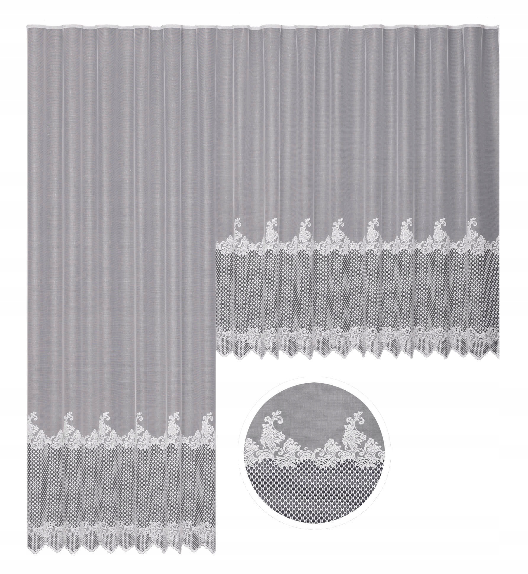 Mg Záclona žakár 649/87 Bílá 350X250 cm Hotová S Páskou M