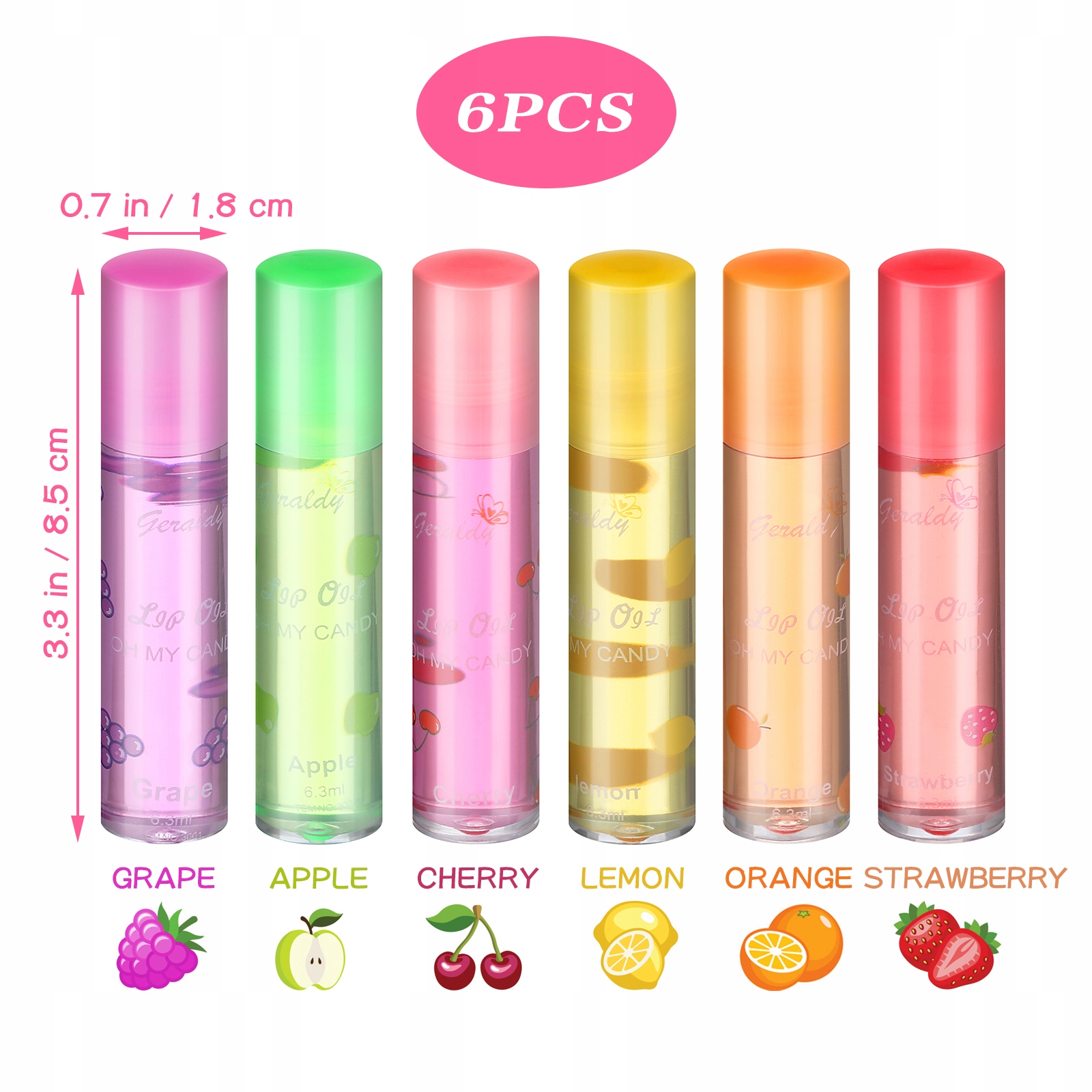POMADKI O SMAKU OWOCOWYM BŁYSZCZYKI DO UST 6 SZT Marka Alantandermoline