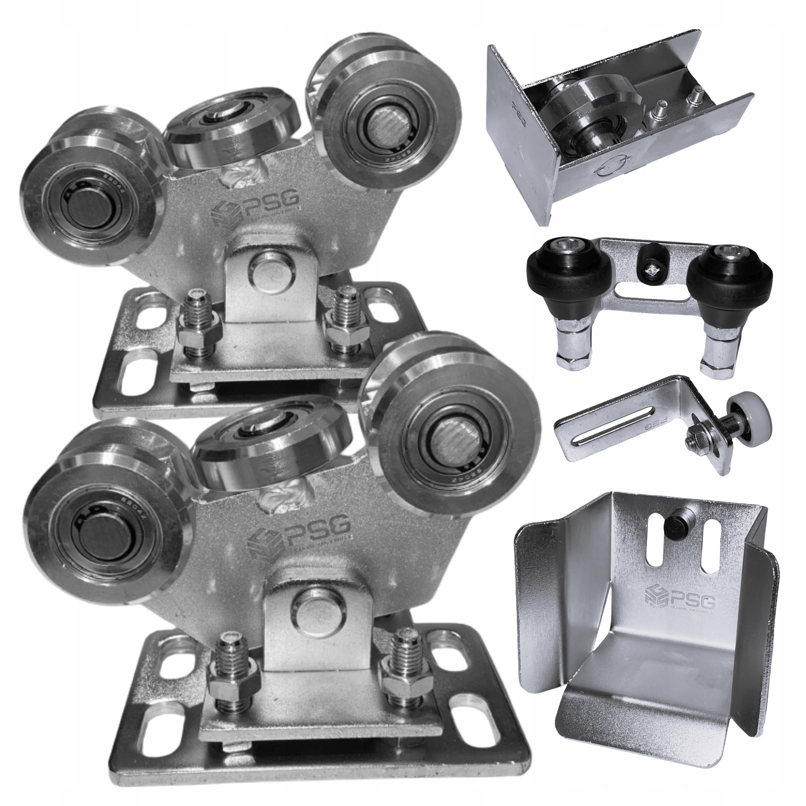 Роликовые тележки для раздвижных ворот 80x80, набор рельсов 80, роликовая ручка