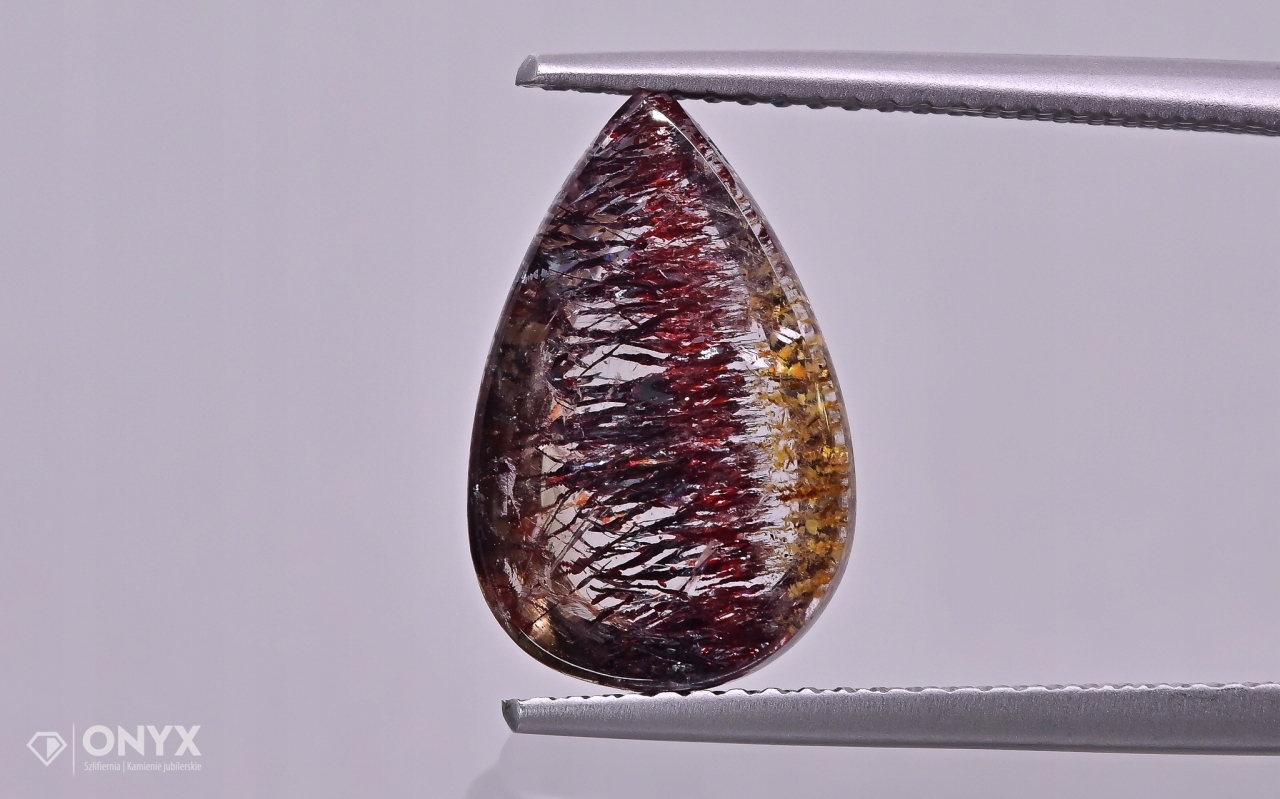 Jahodový křemen mělký slzný 15x9,5 mm