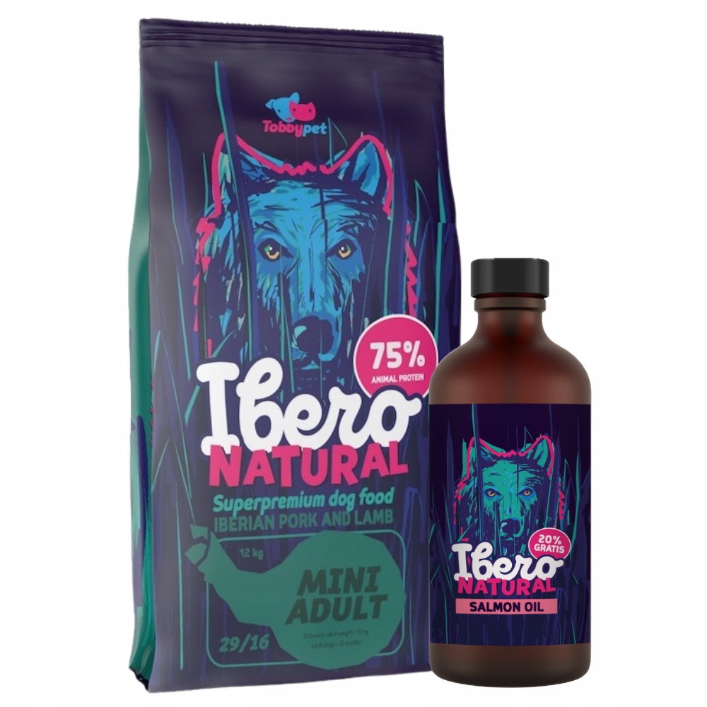 Levně Balíček pro psy malých plemen: Ibero Mini Adult lososový olej Ibero