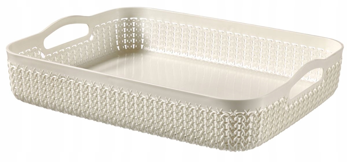 

Curver koszyk, tacka prostokątna Knit kremowa A4