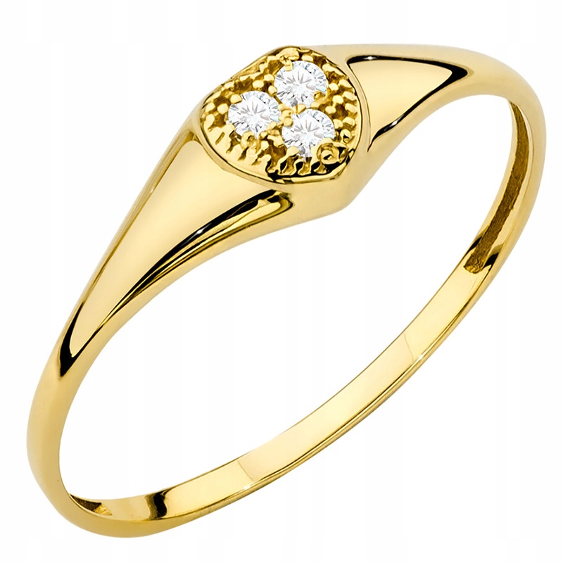 Zlatý Prstýnek 585 14k Srdce s zirkony vel. 17