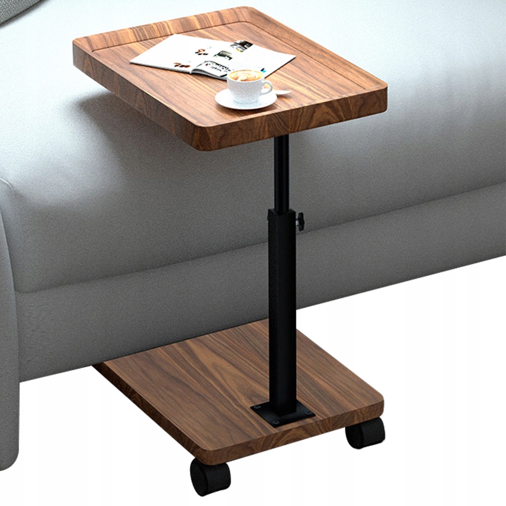 Nastavitelný Stolek Do Vany Obývacího Pokoje S Kávou, Otáčení O 360° 45-80 CM, S Kolečky