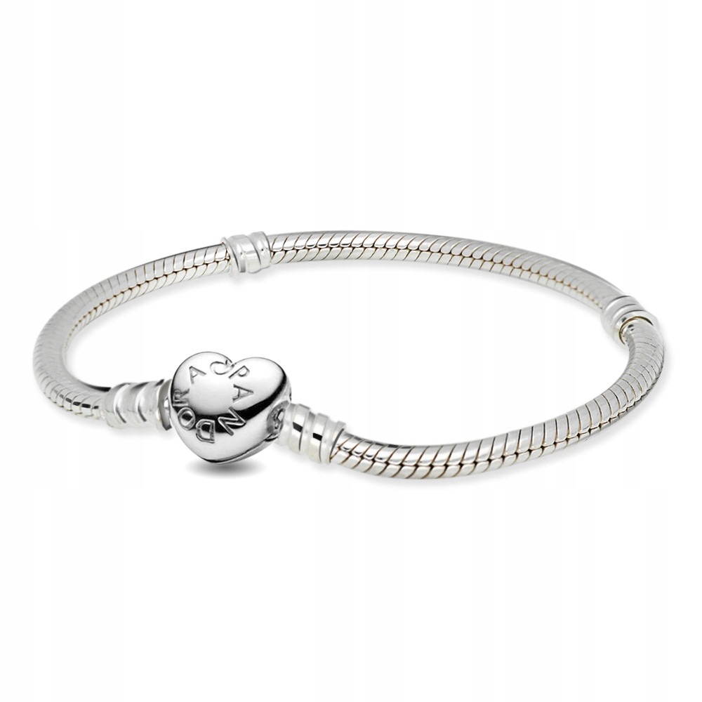 Náramek Pandora Moments se zapínáním ve tvaru srdce 594594C00 17cm