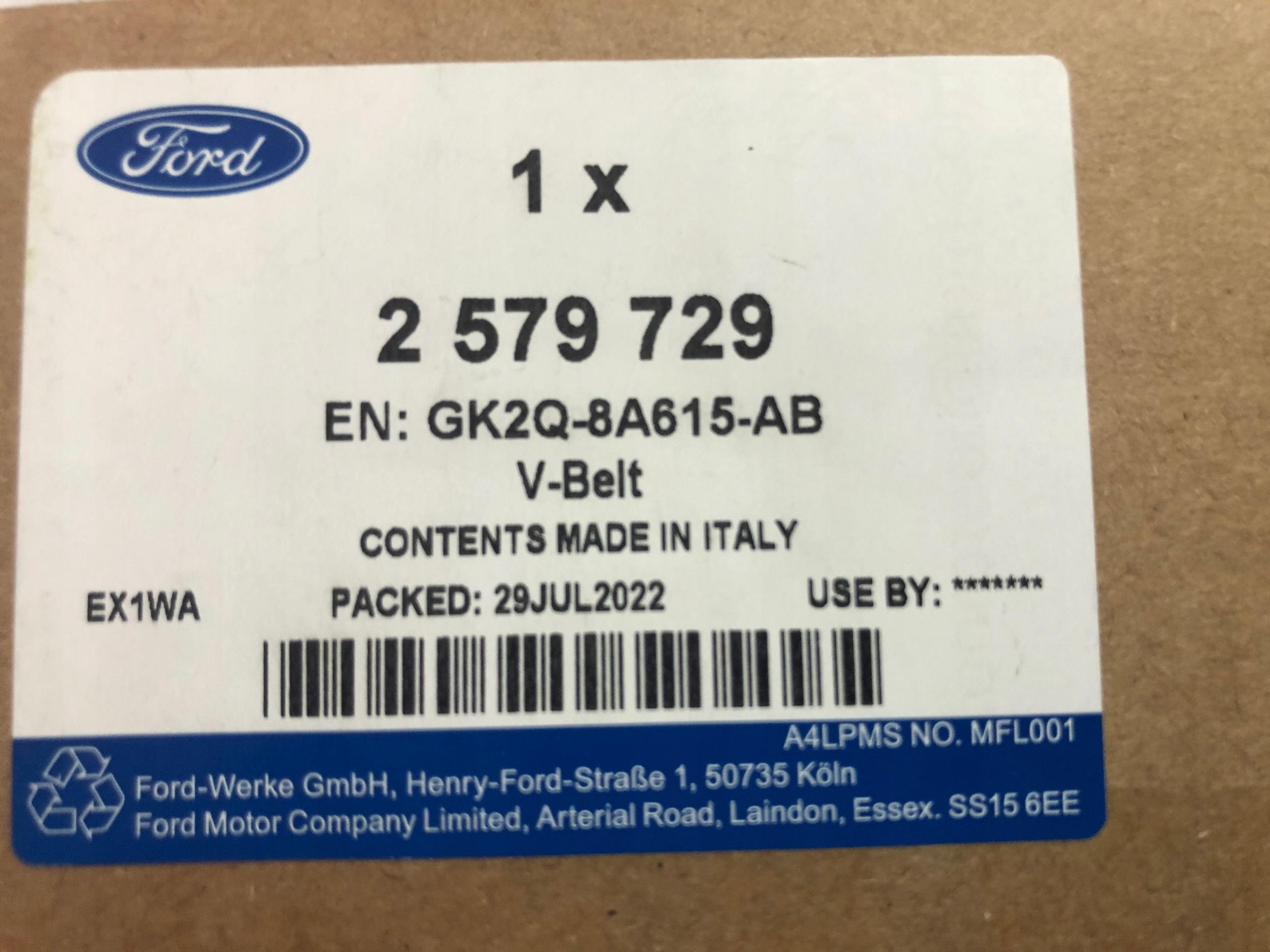 ZESTAW ROZRZĄDU FORD TRANSIT 2.0 EcoBlue 2579729 Typ silnika Diesel