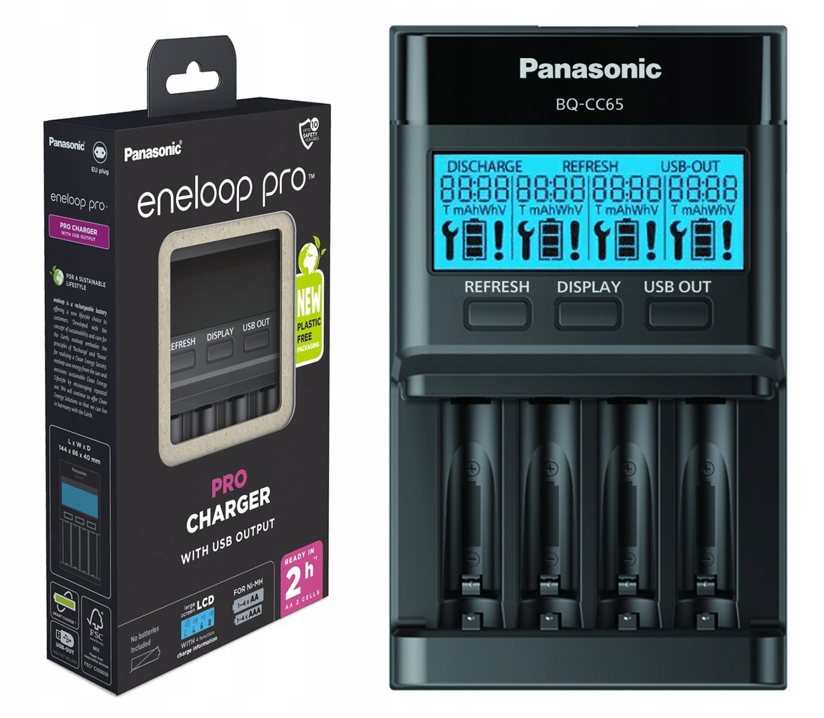 

Ładowarka Panasonic BQ-CC65 Odświeżanie LCD Aaa Aa