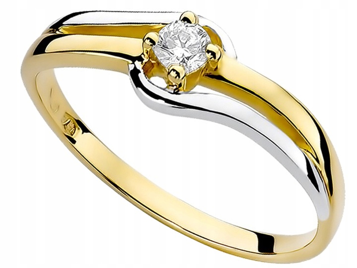 

Zaręczynowy Pierścionek Złoty Z Brylantem 0,10ct