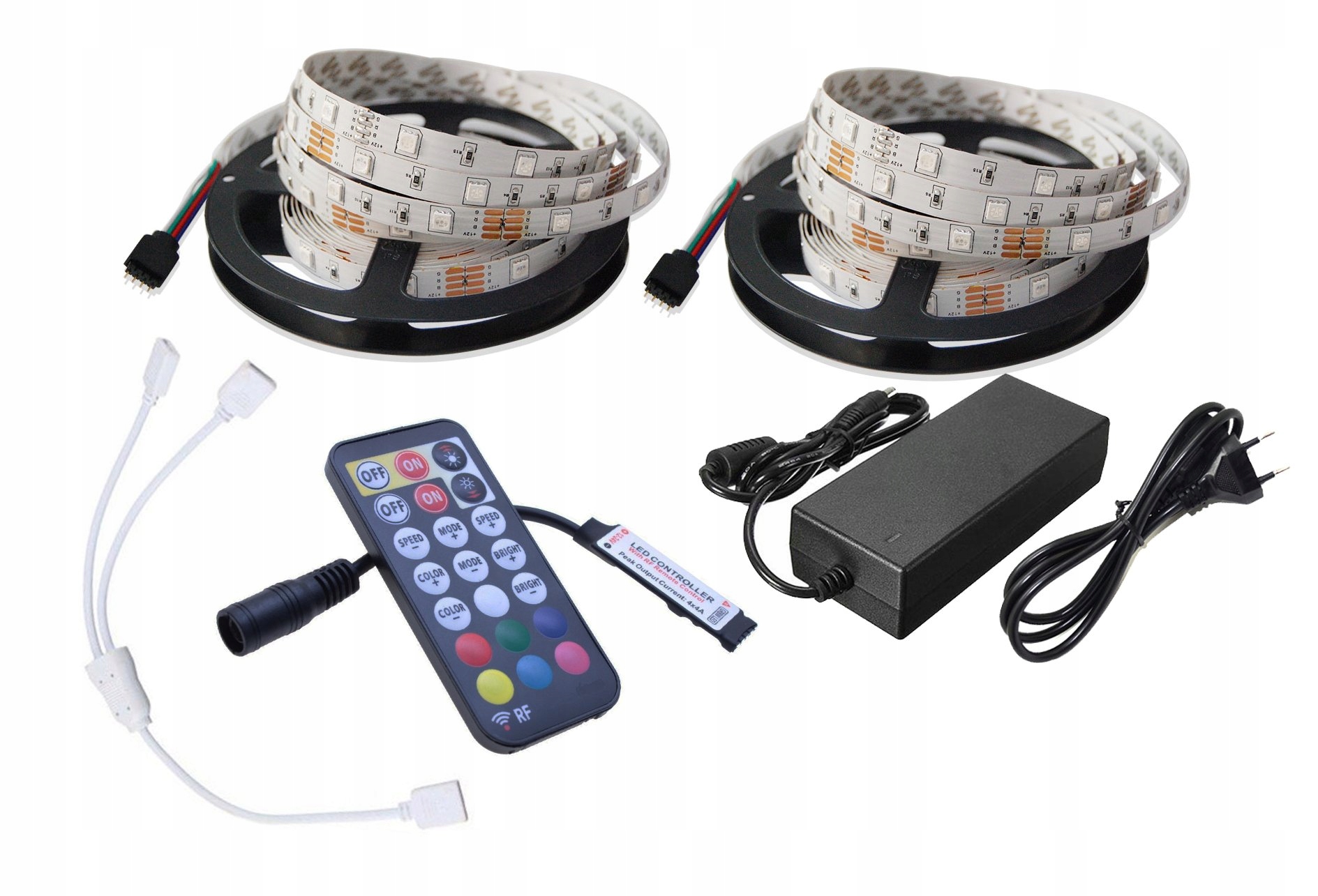 Led páska Komplet 150RGB 5050 10 m dálkový ovladač RF17 napájení