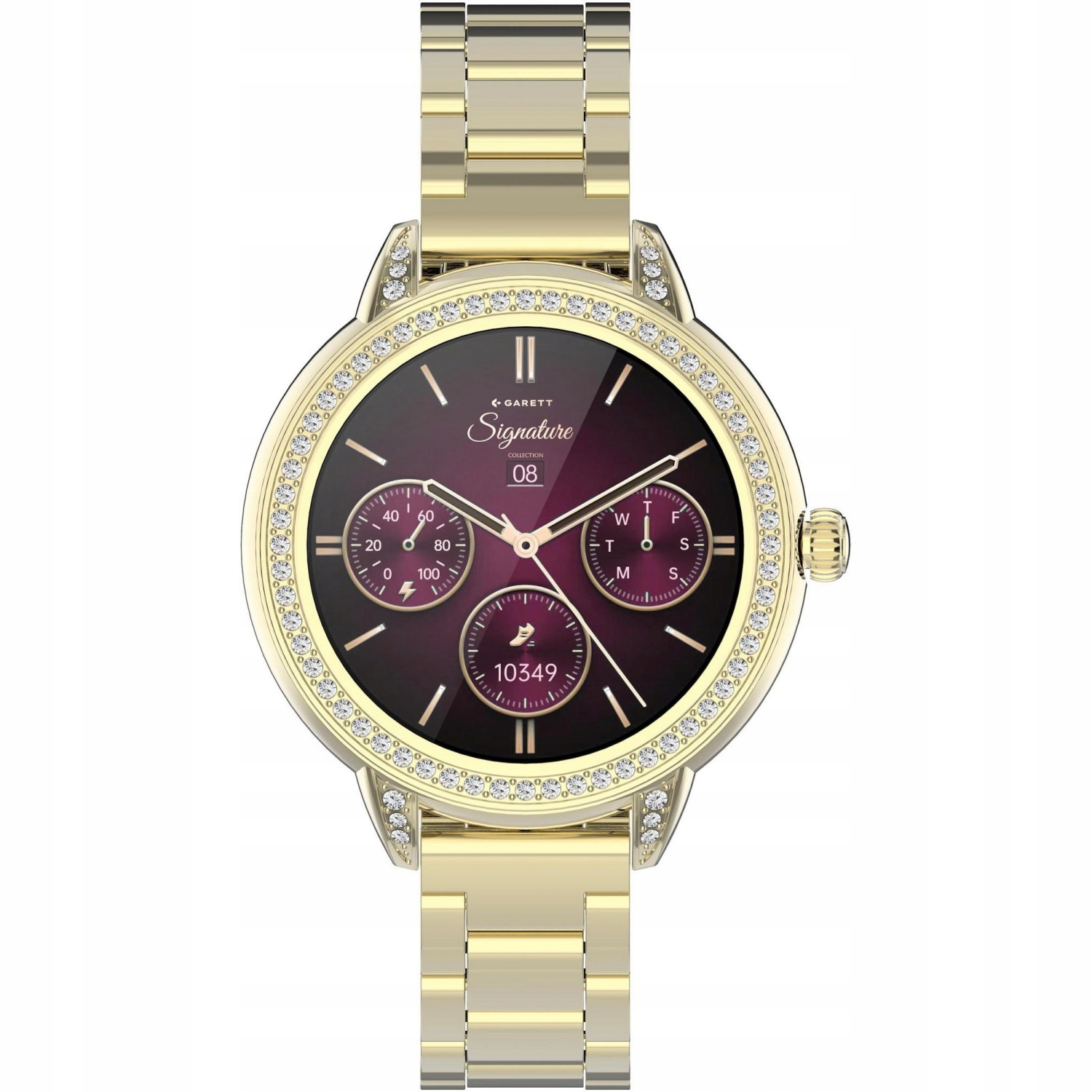 Dámske inteligentné hodinky Garett 5904238485095 zlatý náramok