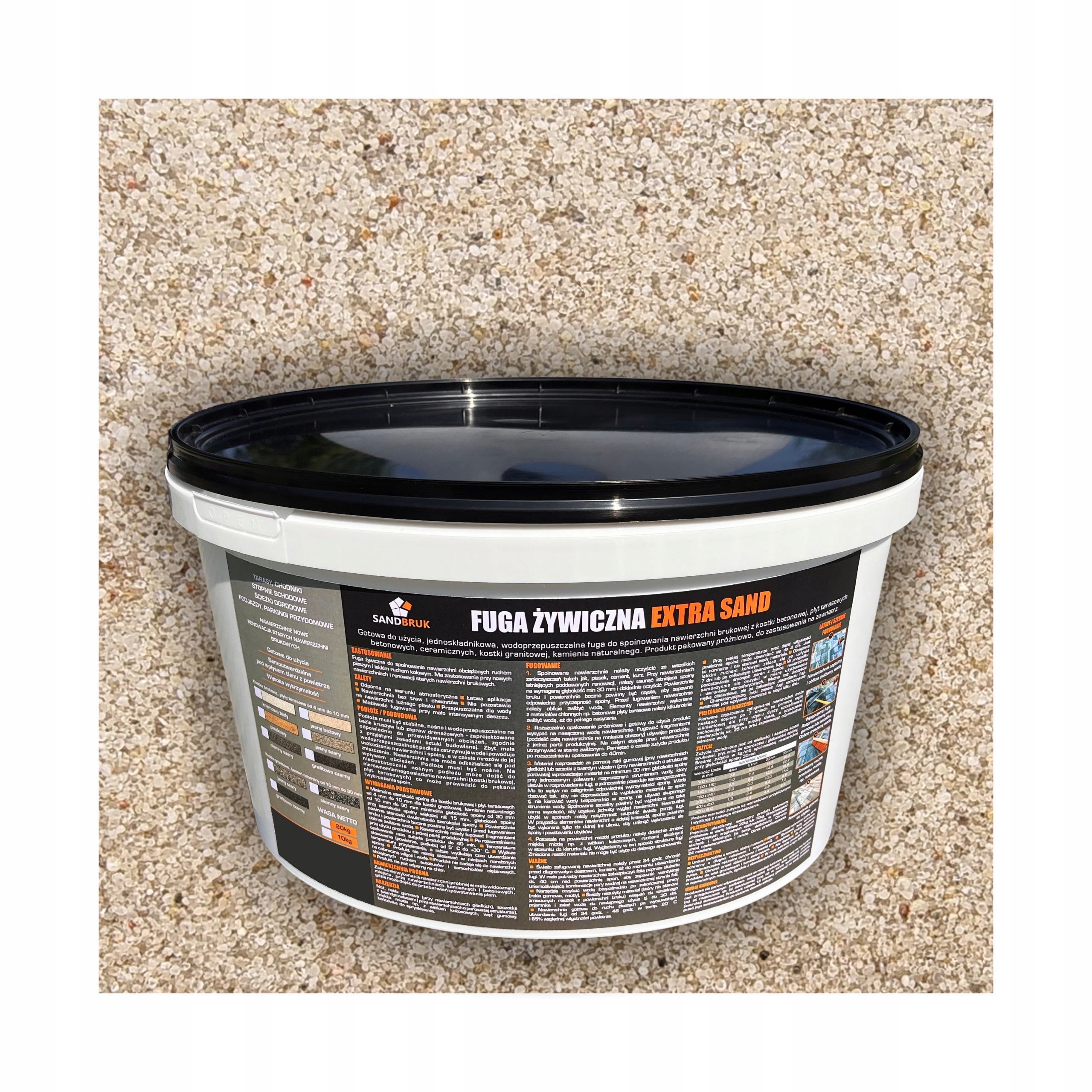 SandBruk Fuga Żywiczna do Kostki Brukowej Płyt Tarasowych Piaskowy 20kg.