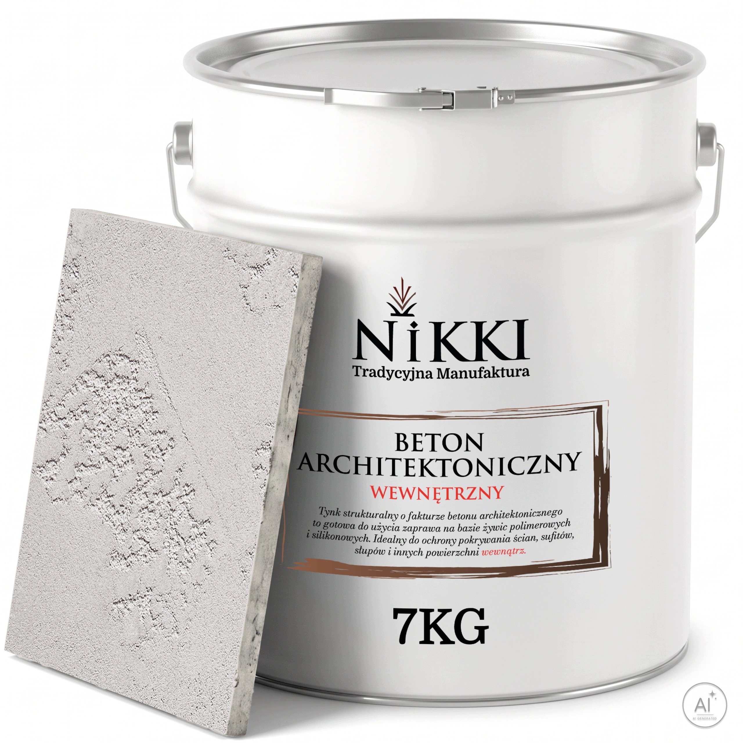 Dekorativní omítka s Betonu strukturou, vnitřní, 7 kg, šedá, světlá, F264, Uv