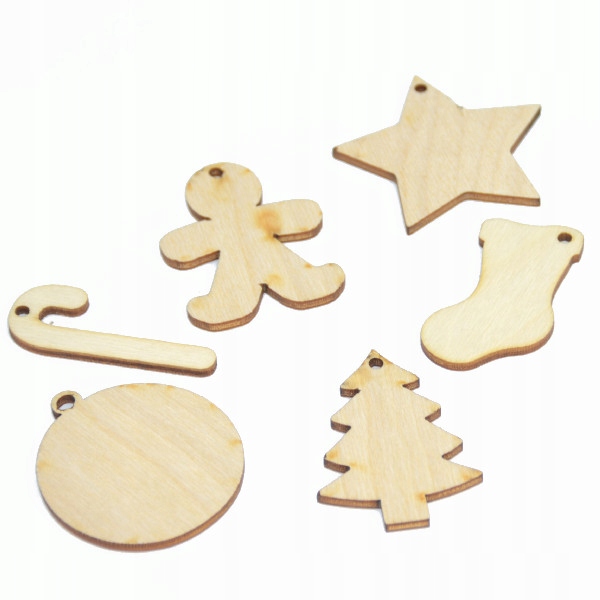 

Zawieszki do prezentów kształtki ze sklejki 6 szt