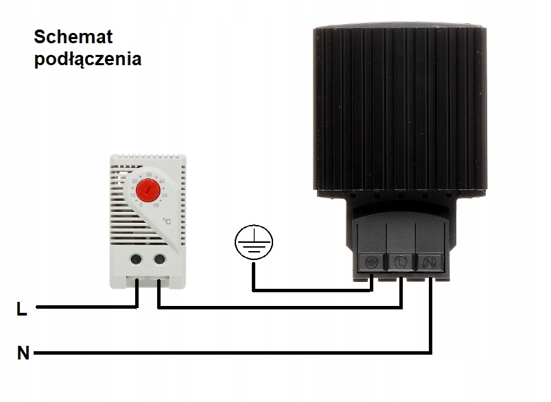 

Ogrzewacz Grzałka Do Obudów Szaf Rack 45W 230V