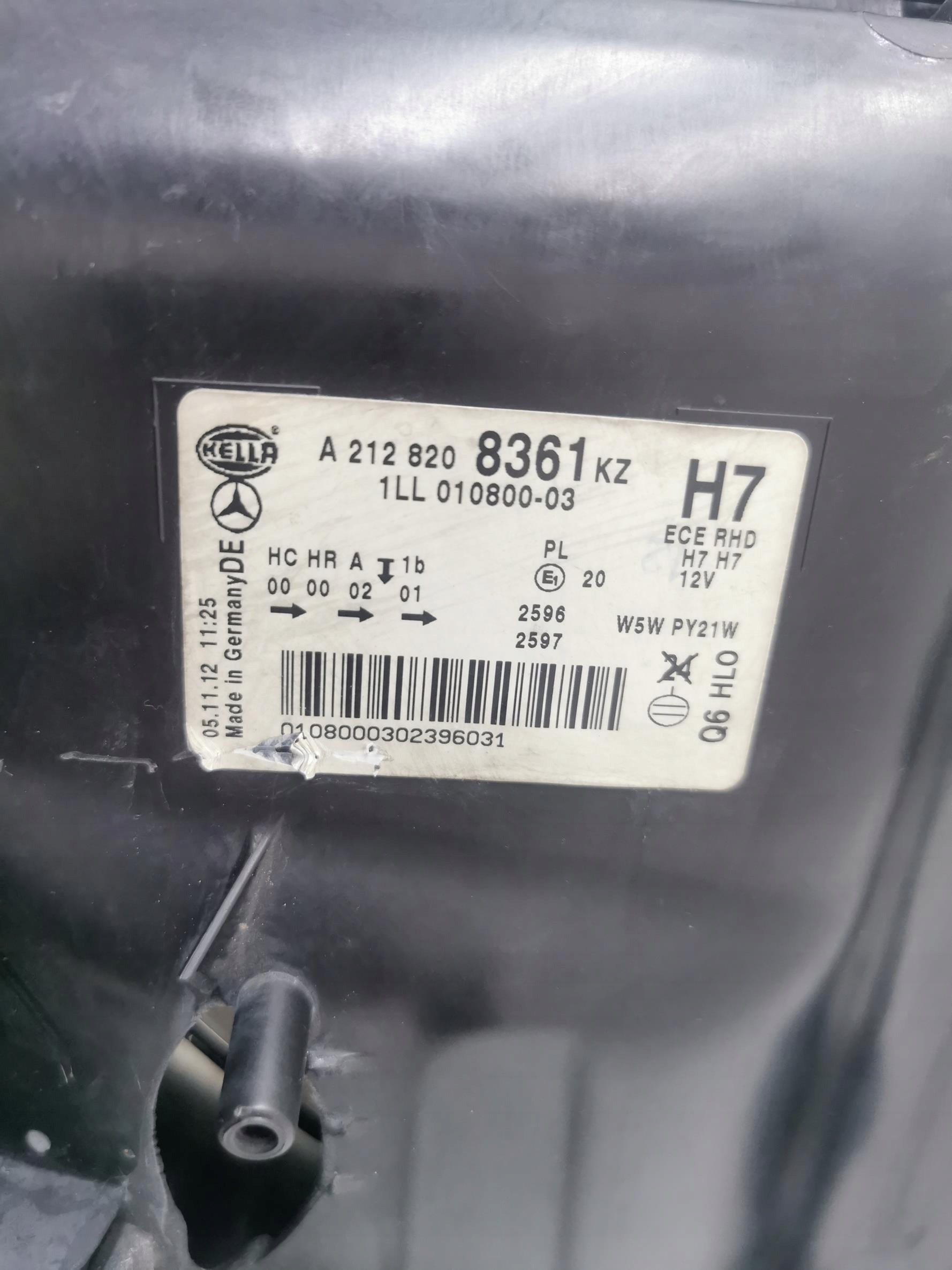 light left front BIXENON MERCEDES E-KLASA W212 UK