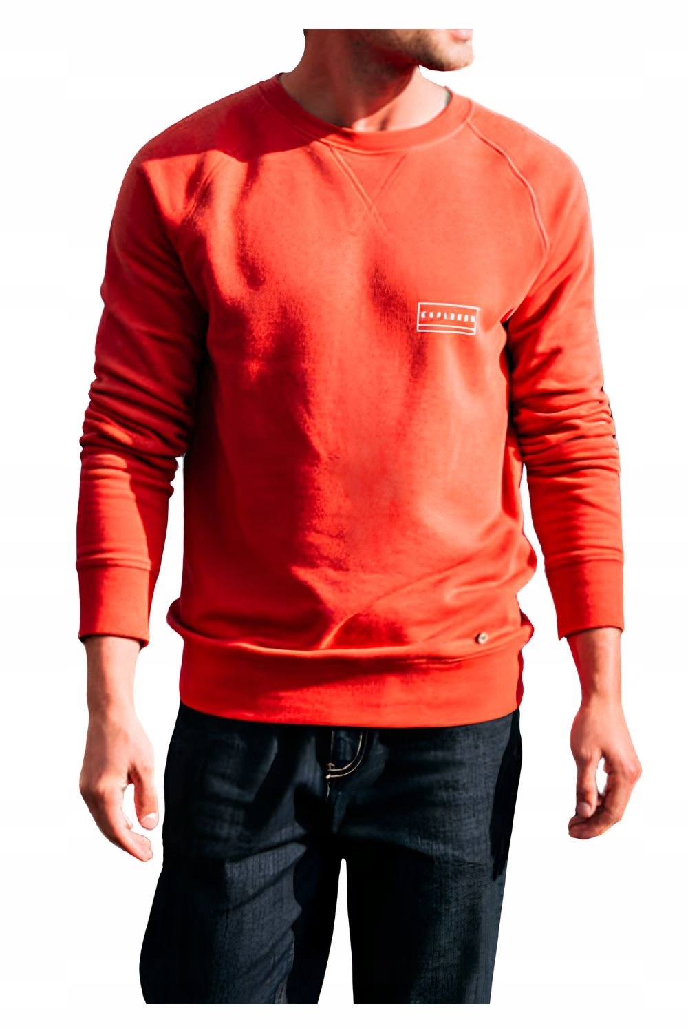 Pánská mikina Faguo Explorer bavlněná oranžová bez kapuce tepláková vel. S