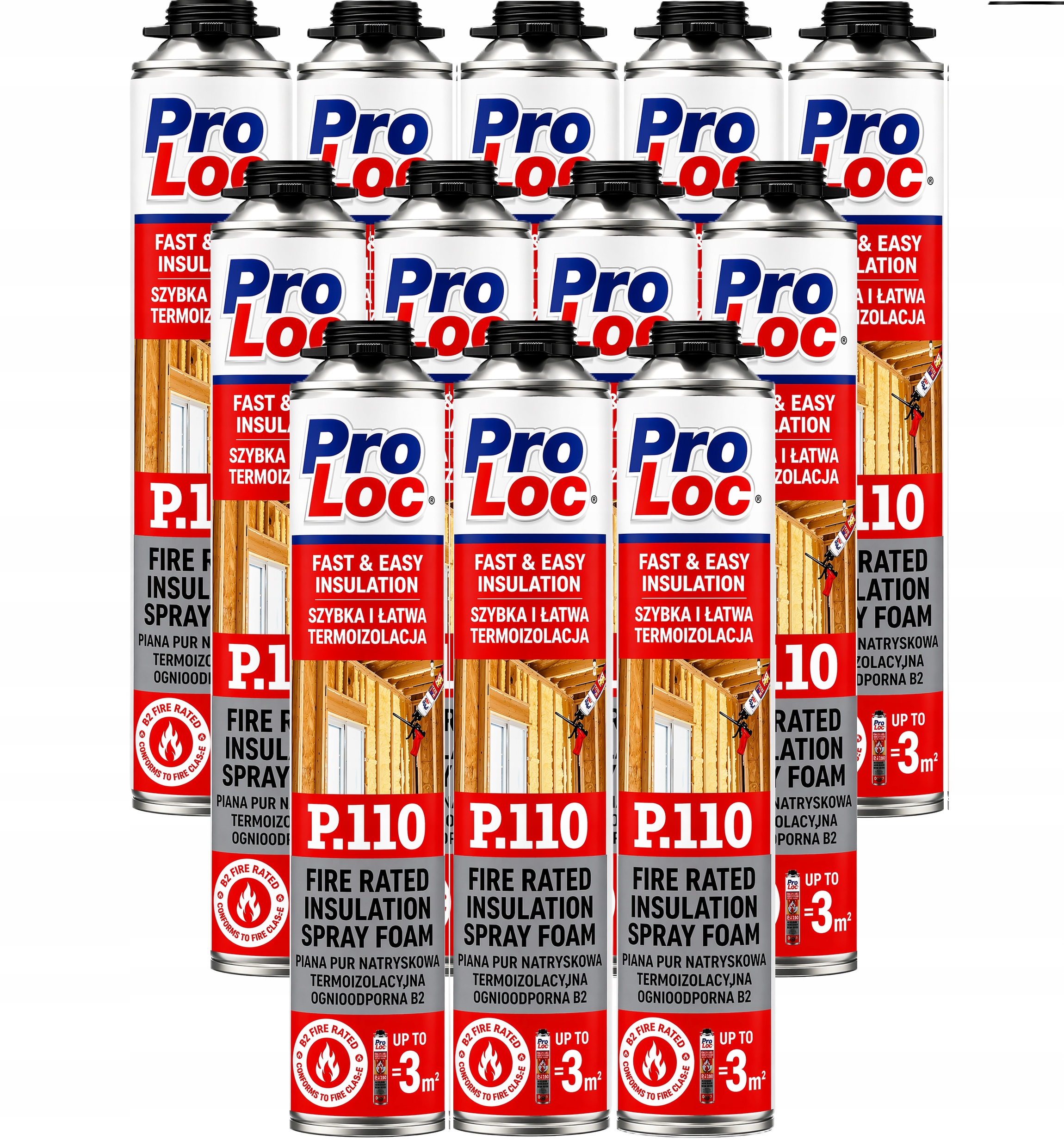 x12 Pena Pur Termoizolačná striekacia pena Ohňovzdorná ProLoc P110