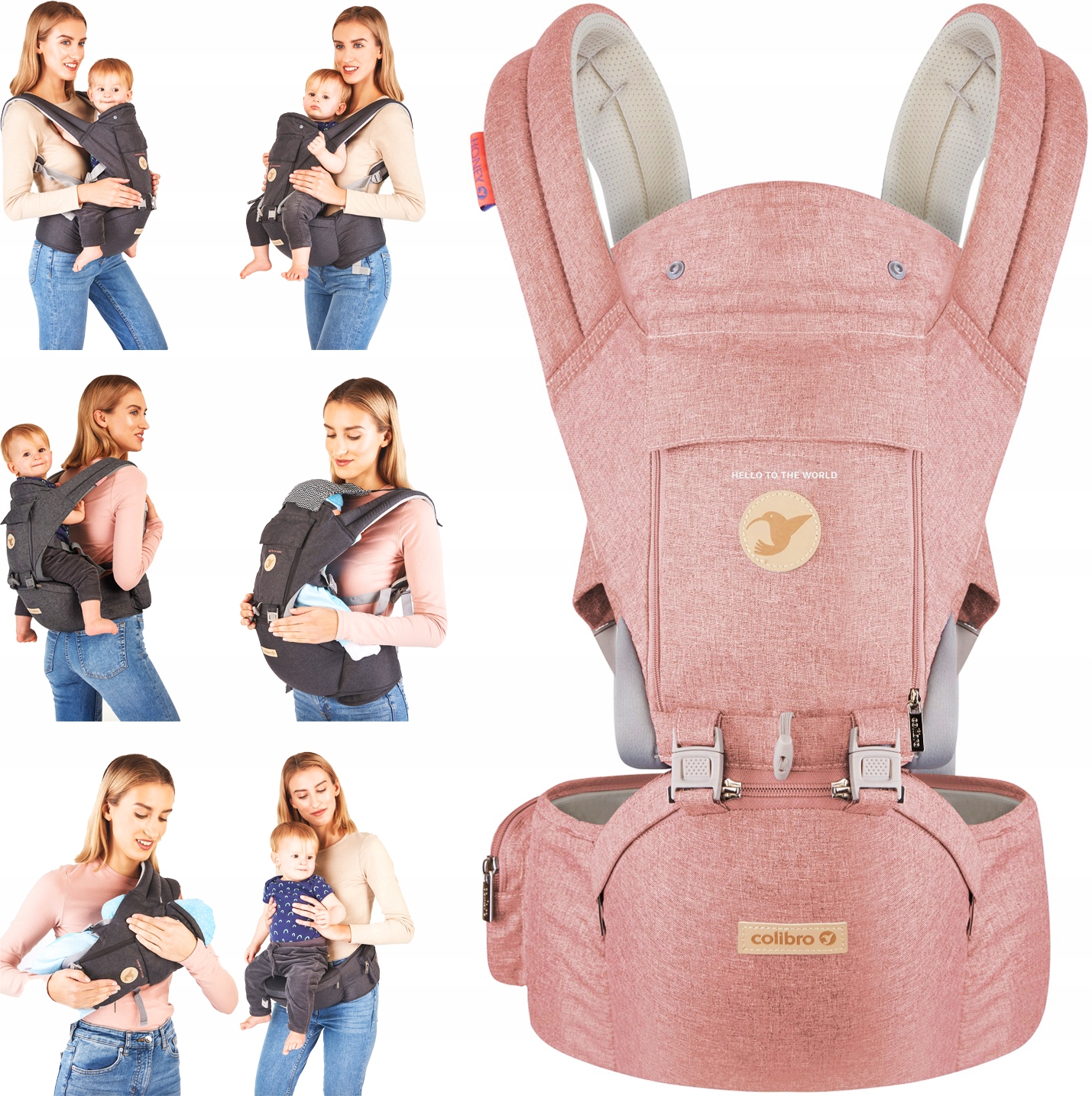 

Lekkie Nosidełko 12W1 Biodrowe Colibro Honey