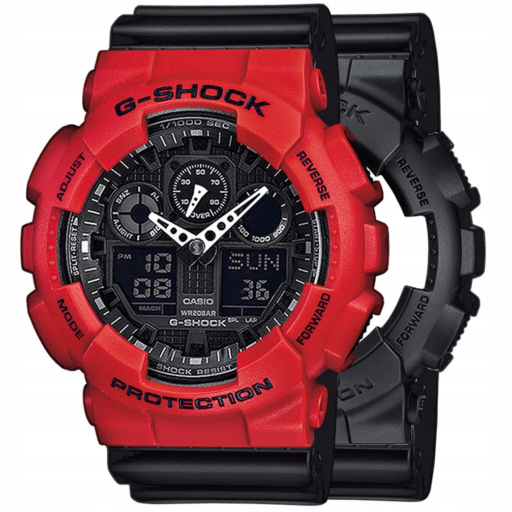 Sada G-shock GA-100-1A1ER Červená Černá