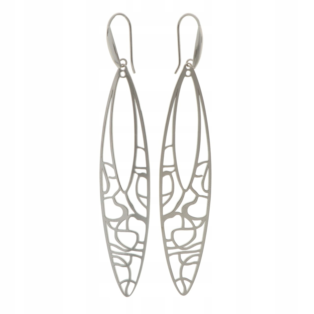 Dlouhé náušnice ažurové stříbro rhodiované