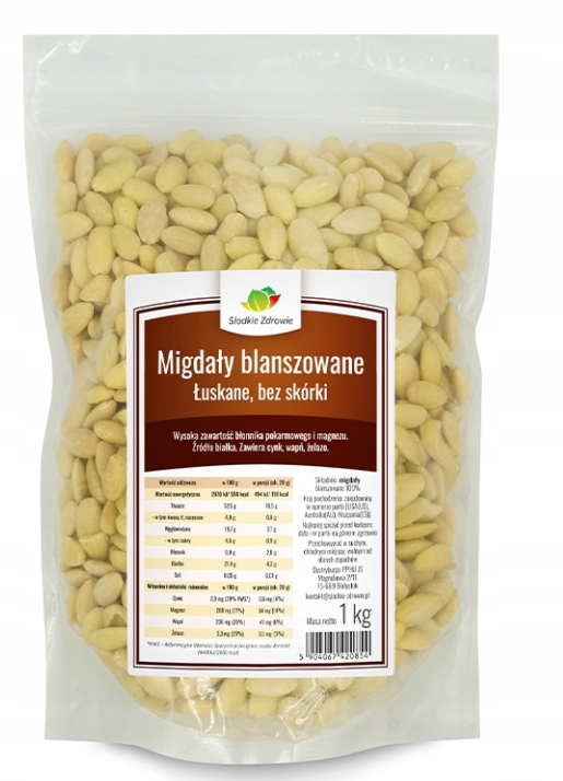 Słodkie Zdrowie Blanšírované mandle 1 kg