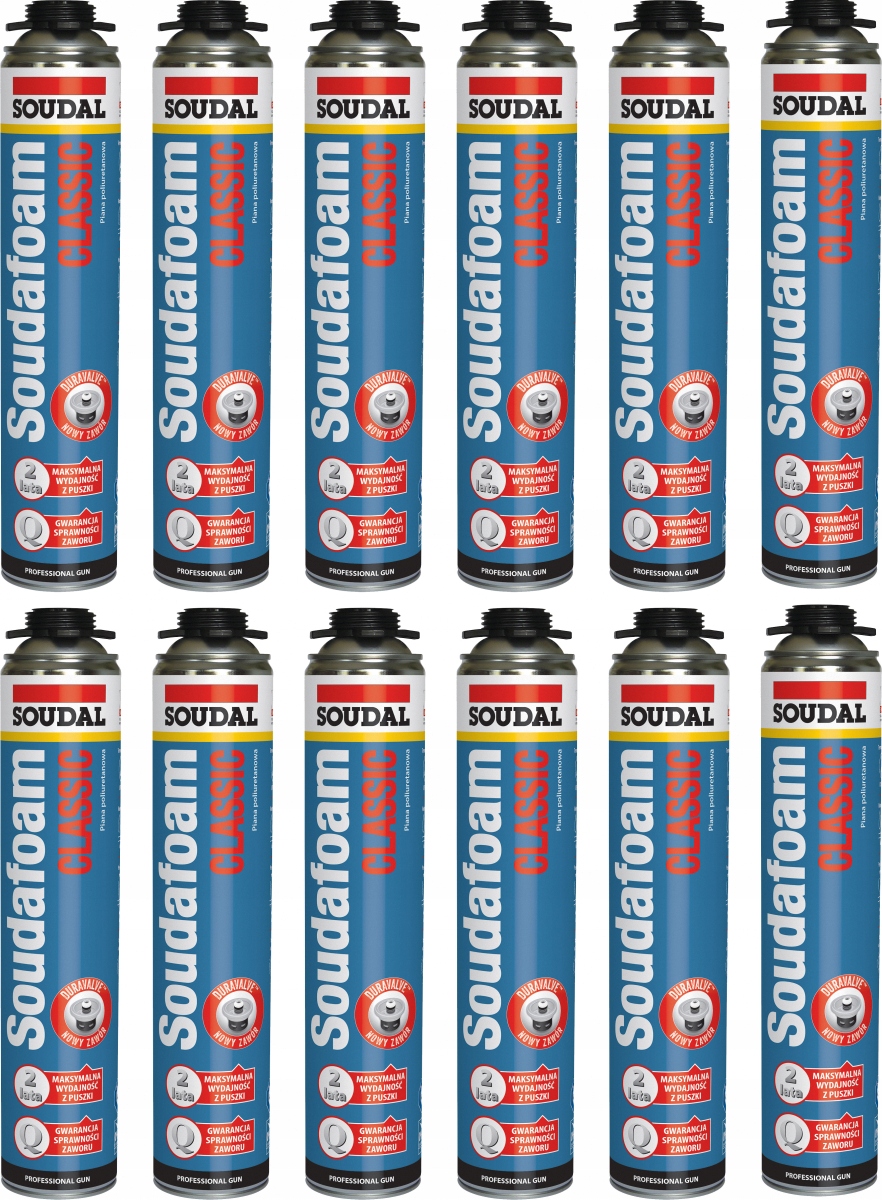 12 x Soudal Classic montážní pěna 750 ml