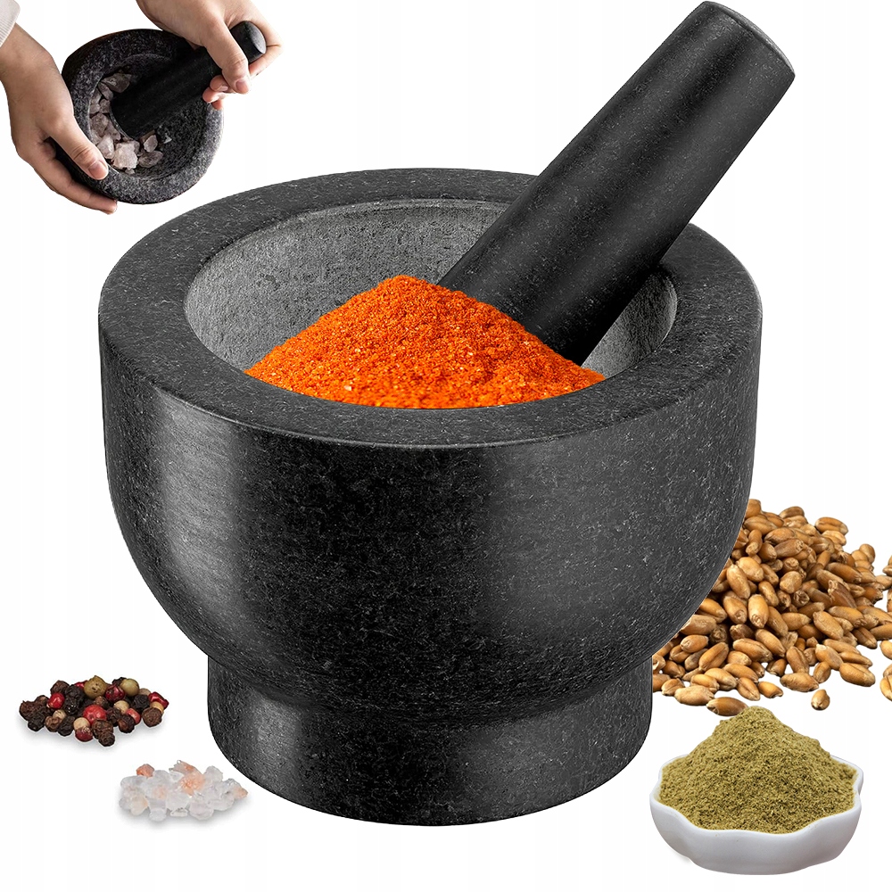 Kuchyňský Kamenný Hmoždíř S Paličkou Na Bylinky, Koření, Omáčky, Masivní, 15 CM