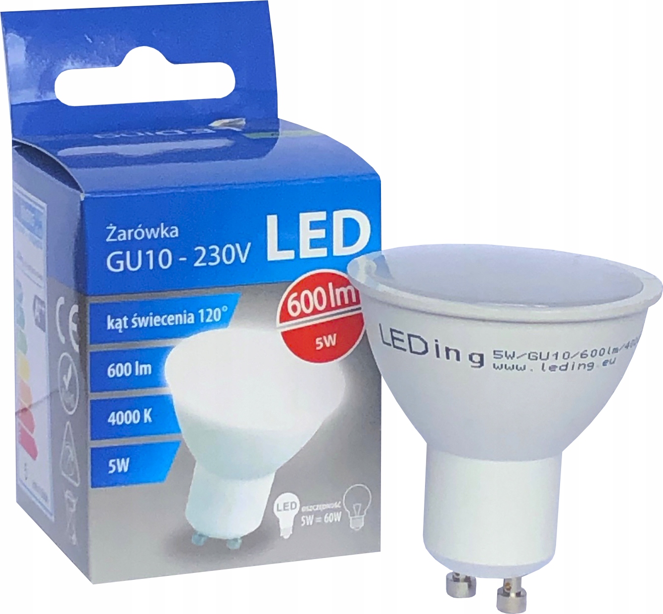 ŻARÓWKA HALOGEN LED 5W 600lm GU10 120lm/W 4000K